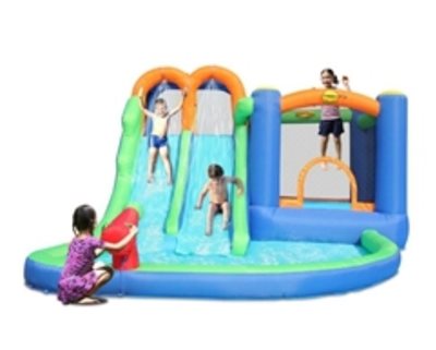 מתקן חדש 2021 מגלשת מים כפולה משולבת עם מתקן קפיצה דגם 9256